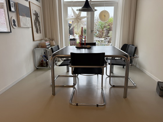 Image 1 of Tubular frame Bauhaus vintage dining table with chairs