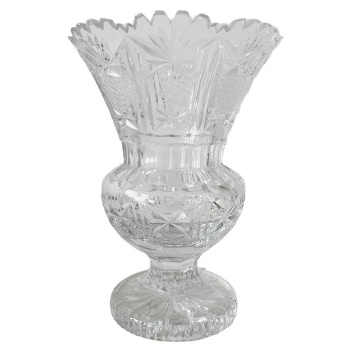 Vase vintage en cristal taillé 1980