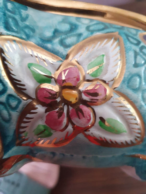 Image 1 of Colorful ceramic box with lid - Belgium 1930-1950