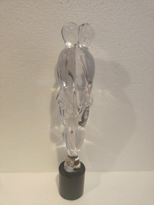 Renato Anatra a high glass sculpture: Two Lovers, Vetri Artistici, Murano, 1980
