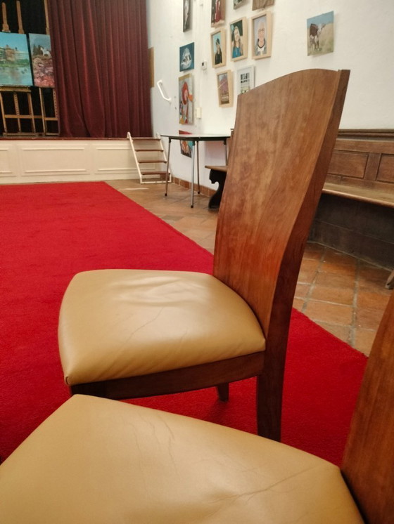Image 1 of 4 Luxe Bubinga Houten eetkamerstoelen met