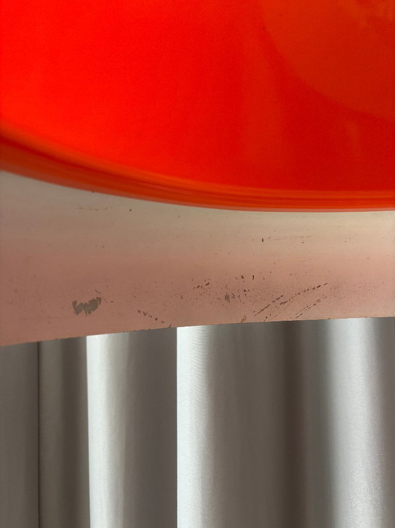Vintage hanglamp uit 1973 in Space Age-stijl, oranje – chroom en acryl – Hanglampen, Plastic (photo 10 of 12)