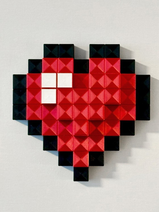 Image 1 of MineHeart - Pixel heart decor - 3D printed
