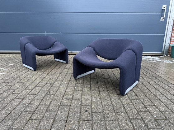Image 1 of 2x Artifort Groovy F598 Blu Scuro, Ottime Condizioni!