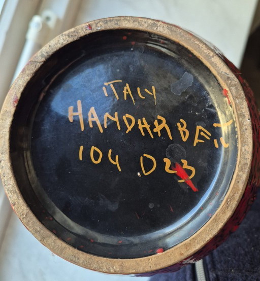 Italienische handgefertigte Vase aus den 1960er/70er Jahren