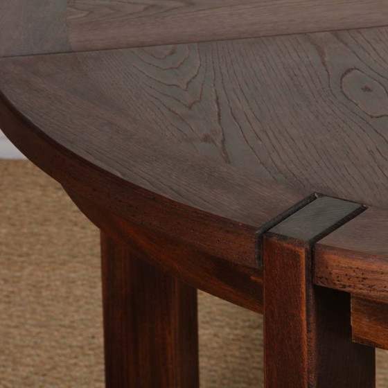 Image 1 of Ronde uitschuifbare houten eettafel geproduceerd door Monopoly, 1970