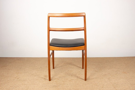 Image 1 of Set of 4 Danish chairs in teak and new leather, model 430 by Arne Vodder for Sibast, 1960.