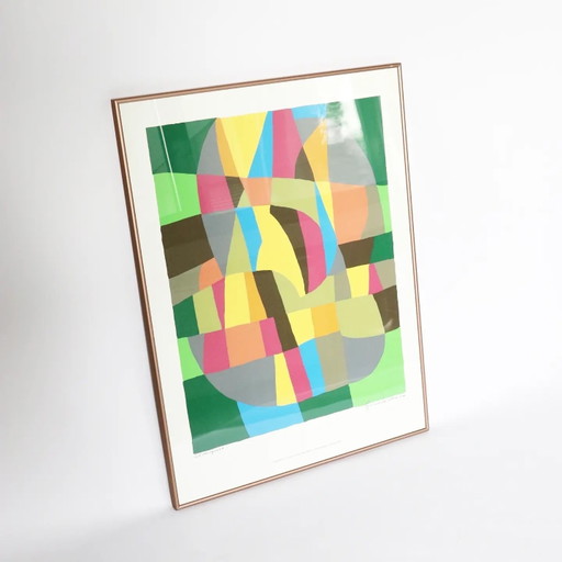 Opera d'arte serigrafica colorata firmata Bjarne Nielsen