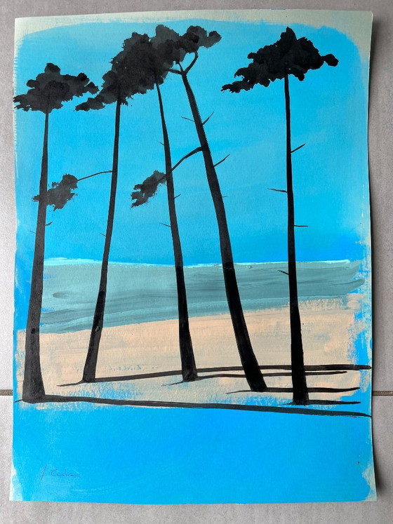 Acrilico e inchiostro su carta 40x30 cm incorniciato. – Dipinti e disegni (photo 3 of 6)