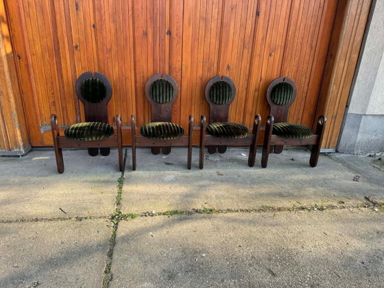 Mid-Century Dining Chairs from Szedleczky Maria, 1960s, Set of 4, Brown, Mid Century Modern (photo 6 of 6)