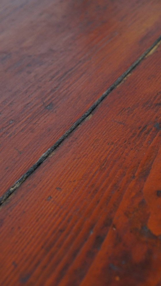 Image 1 of Armario antiguo de color rojo/marrón con 2 puertas y un cajón