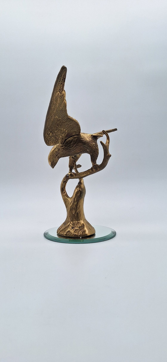 Image 1 of Image, Aigle en laiton se posant sur une branche

- 26 cm - Laiton
