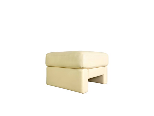 Original Rolf Benz footstool Ego G leather beige pouf ottoman