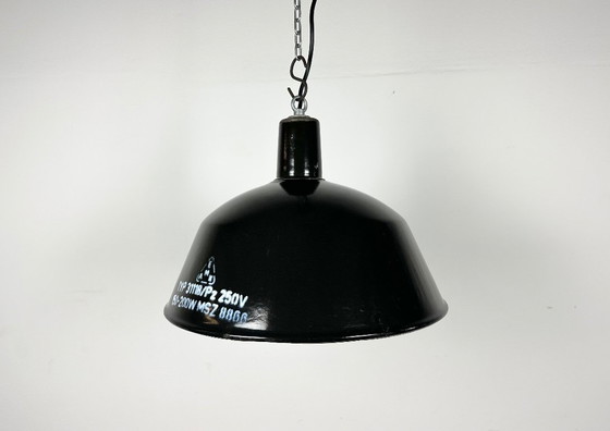 Image 1 of Industrial Black Enamel Pendant Lamp from EMAX, 1960s