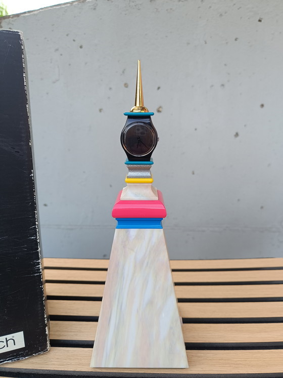 Image 1 of Swatch Special Mendini Tower 1998 horloge de table designer Alessandro Mendini