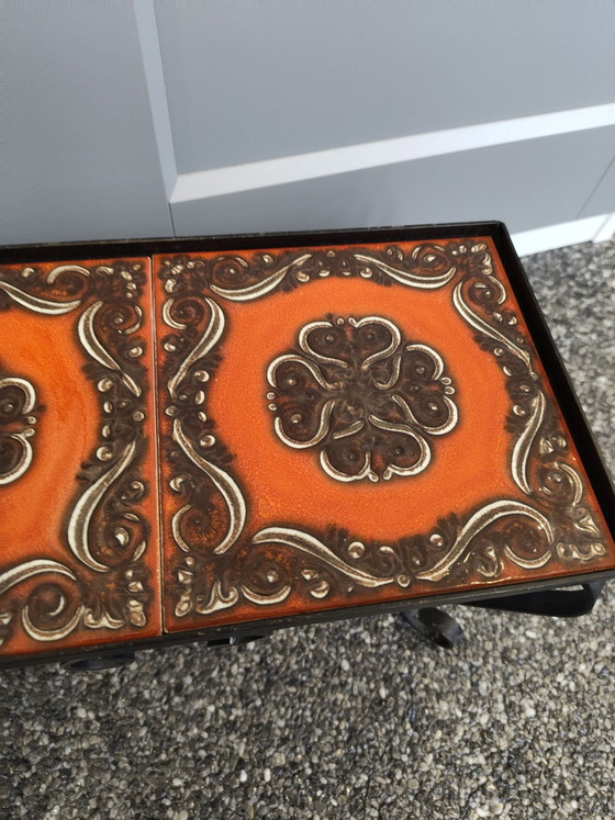 Porta piante vintage di metà secolo, Ceramica, Ferro, Nero (foto 5 di 7)