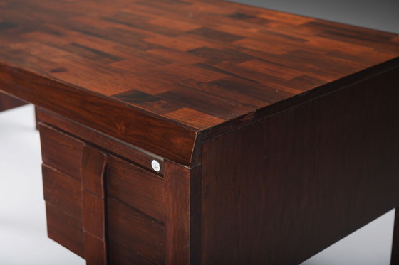 Image 1 of Stunning Desk Table In Brazilian Rosewood By Jean Gillon For Italma Woodart.