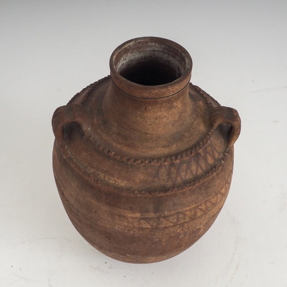 Primitive Terracotta Vessel With Hand-Painted Geometric Details – Vases, Ceramic (photo 12 of 12)