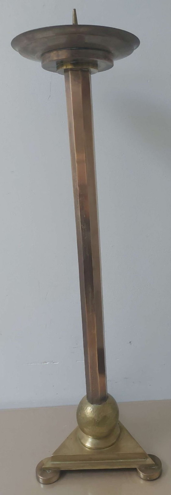 Candle holder 2900/1920 92 cm high 5.6 kg, Brass, Copper, Brown (photo 10 of 10)