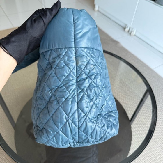 Image 1 of Borsa tote Chanel Coco Cocoon in nylon trapuntato, blu, n. 13