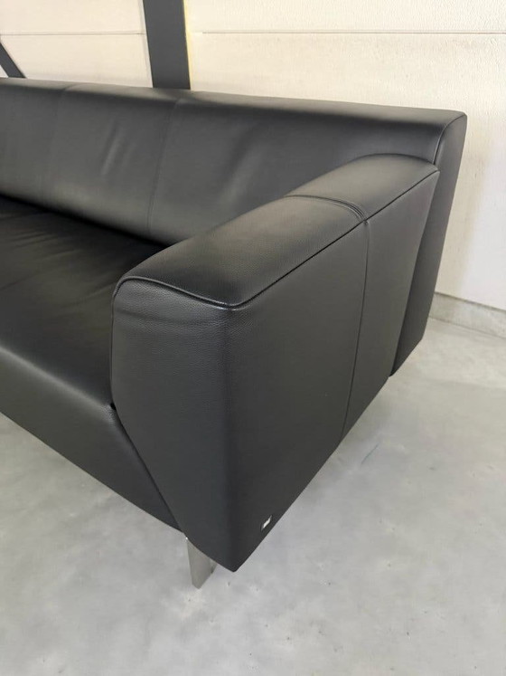 Rolf Benz 318 Linea – Pelle Nera – Condizioni Assolutamente Ottime – Divani 3 posti, polished steel, Leather (photo 6 of 9)