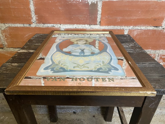 Image 1 of Miroir Publicitaire Bistrot Ancien Chocolat VAN HOUTEN Suchard vintage #D374