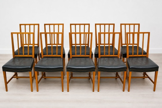 Image 1 of 10 sillas Josef Frank Svenskt Tenn modelo antiguo 620 de madera de nogal