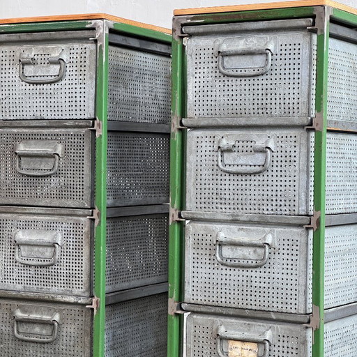 Industrial Steel & Perforated Metal Storage Cabinet / Shoe Rack