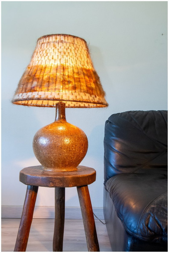Lampe Grés Et Laine Brut, Signée Alain Blanchard, 1970 – Ceramic, Wool (photo 6 of 8)