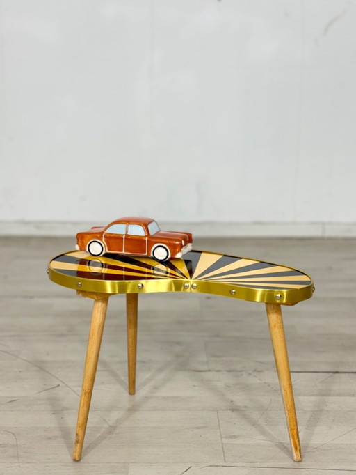 Mid-century kidney-shaped table, plant stand, side table, storage