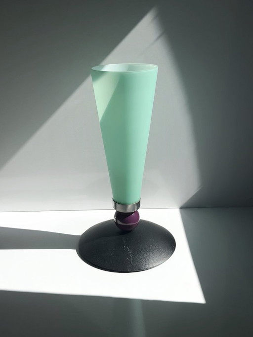 Vintage Postmoderne Tischlampe Mint Grün Glas Memphis Milano Lampe Casablanca Cocktail Stil 80er 90er