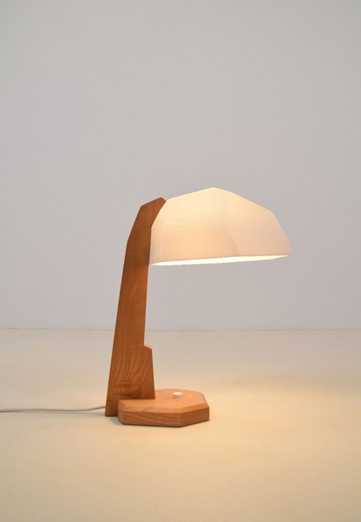 Rara lámpara de mesa antroposófica de Rudolf Dörfler, años 60 – tafellampen, Wood, Plastic (photo 2 of 8)