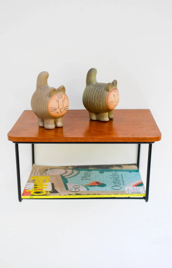 Vintage Zwevend Wandrek, Teak String Rack Jaren 60 Design – Scandinavian (photo 8 of 15)