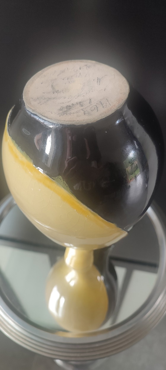 Image 1 of Vaso in ceramica vintage a due colli, 1964.