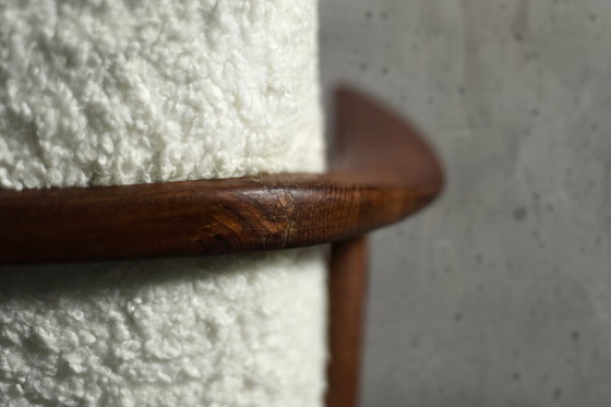 Image 1 of Poltrona Mid-Century vintage moderna in teak bianca, scandinava di Bröderna Andersson, anni '60