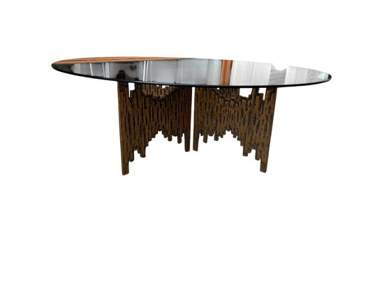 Image 1 of Tavolino da caffè brutalista in bronzo