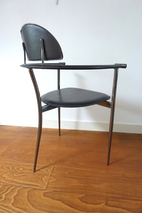 Image 1 of Ensemble de quatre (4) chaises de salle à manger « Stiletto » Arrben Italie années 1980