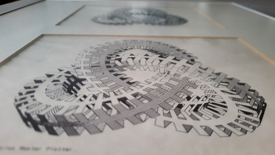 Image 1 of Escher image produced using CalComp plotter