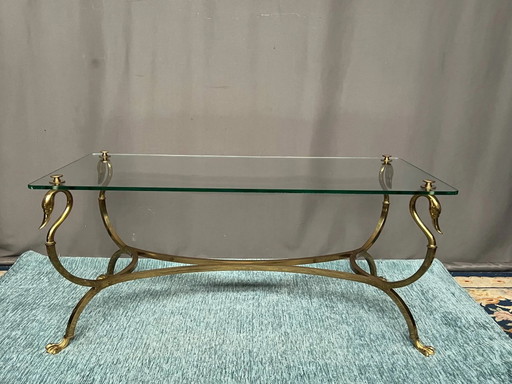 Tavolino da caffè in ottone massiccio – Maison Jansen, salontafels, Brass (photo 2 of 9)