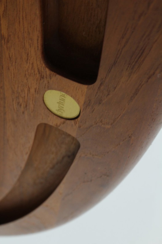 Image 1 of Vintage Dyrlund Deense ronde uitschuifbare eettafel massief teak 