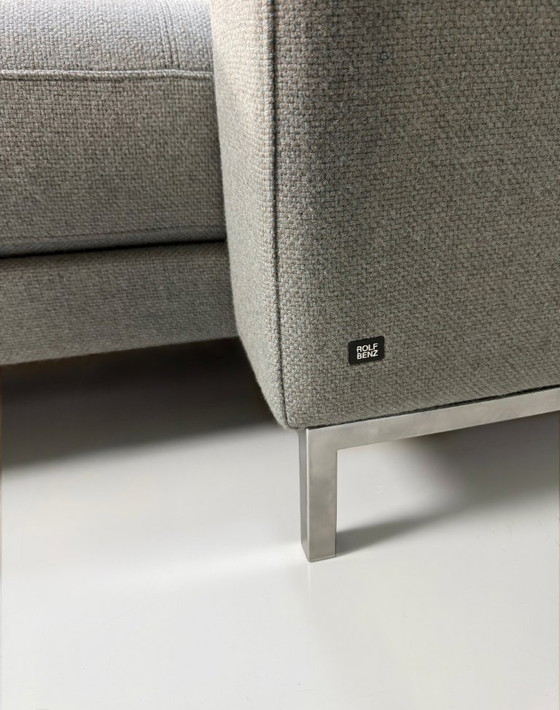 Image 1 of Rolf Benz Ego Fabric Grey Blue Designer Corner Sofa Couch