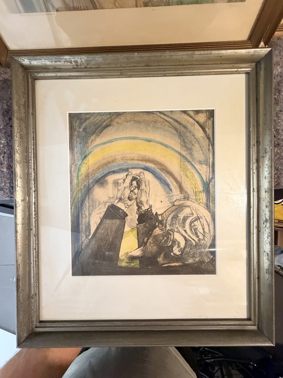 Jan Toorop 1858-1928 / Lithographie - La Prière (Autoportrait) 1927 – Lithographies et sérigraphies, Paper (photo 8 of 9)
