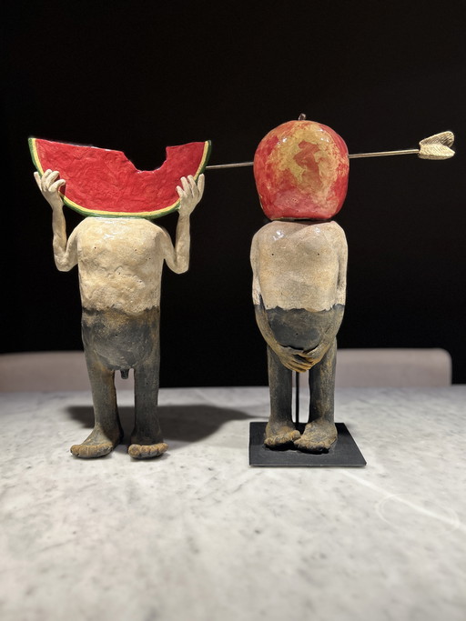 2 x esculturas cerámicas Pierre Sgamma