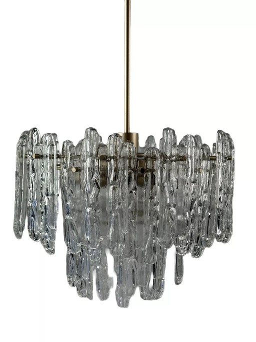 60s 70s ceiling lamp chandelier Kinkeldey Germany Space Age glass design