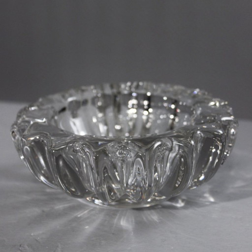 Posacenere di cristallo di Pierre d'Avesn, Francia, periodo Art Déco, anni '40