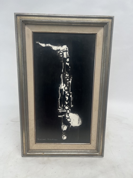 Image 1 of Painting (9): Abstract Saxophone - Marcel Mortier
