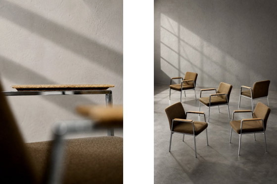 Sedia da conferenza vintage in stile Mid-Century Modern tedesca, marrone, di Drabert, anni '70. (photo 7 of 17)