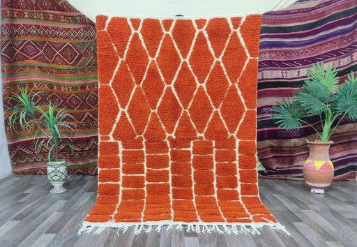 Magnificent Orange Geometric Pattern Rug 170/250cm