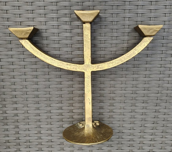 Image 1 of Kurt Jesch Amadeo brutalist 3-light candelabra