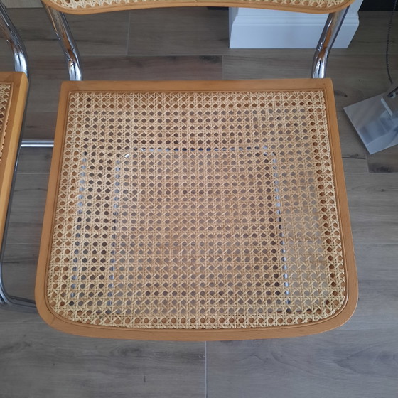 2 Marcel Breuer Stoelen – Eetkamerstoelen, Metal, Rattan (photo 2 of 6)